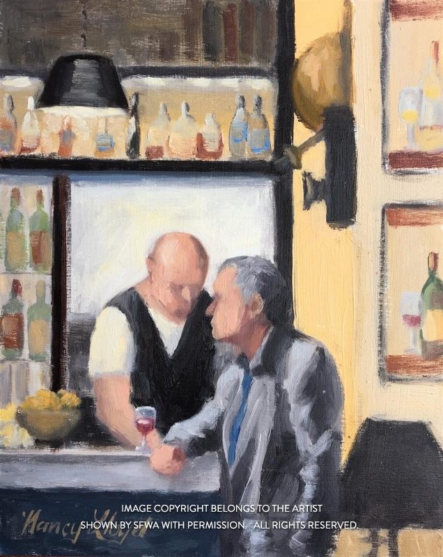 LloydNancyAtTheBar-oil13.5x15.5