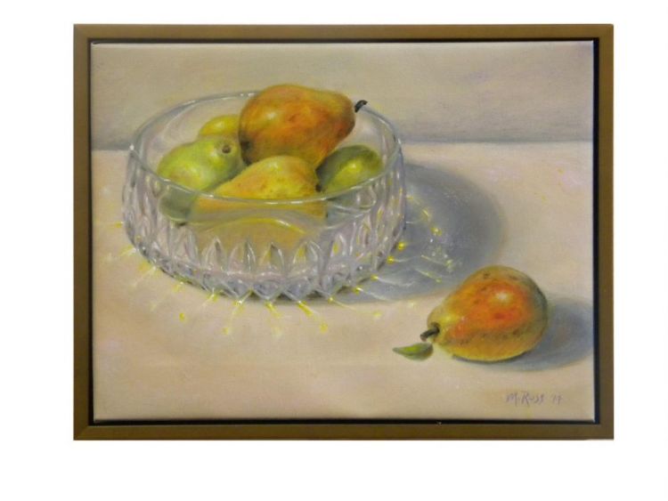RossMa-Crystal-bowl-with-pears_Oil_12x15