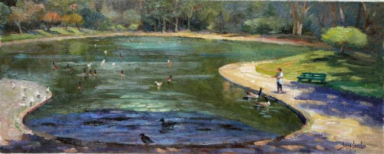 LoSa_Spreckles-Lake-in-Golden-Gate-Park_Oil_12x24