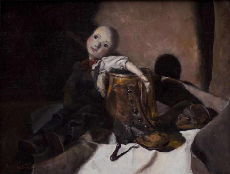 BrownBe_The-Puppet-Henry-and-the-High-Button-Shoes__Oil_16.5x20.5