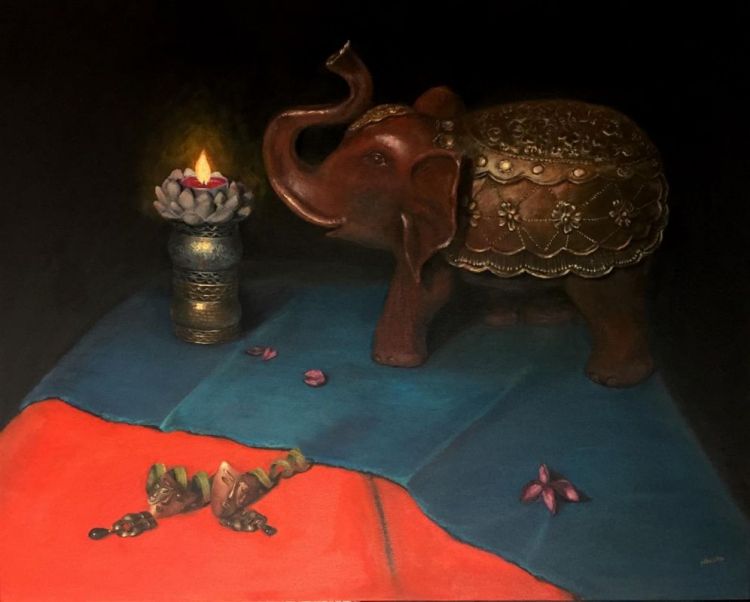 DoongarwalNi_Golden-Elephant_Oil_36x24