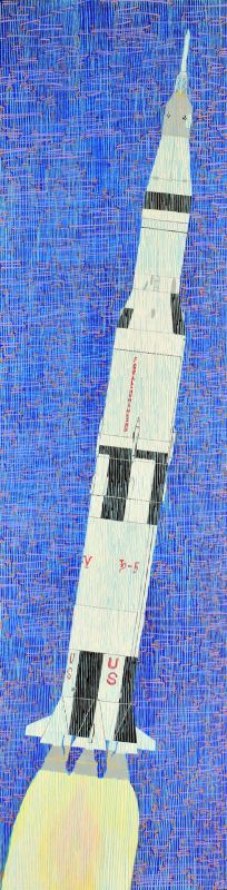 WolfTh-Gravity-in-the-form-of-a-Saturn-5-rocket_Oil48x12