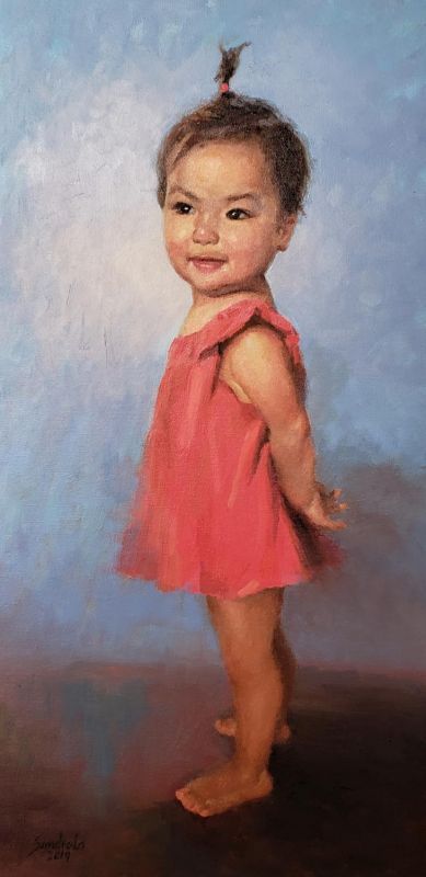 LoSa-Sophia-in-Red-Skirt_Oil_28x16