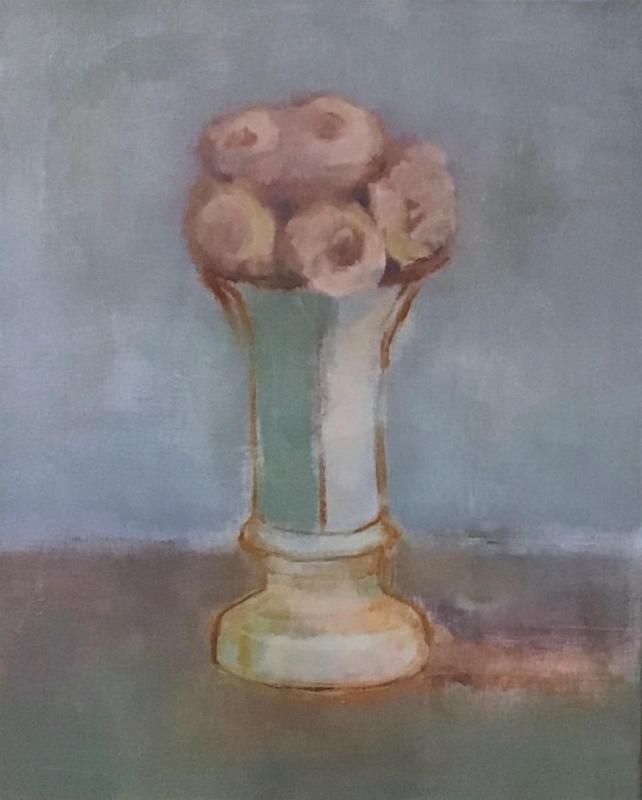 MooneyPa-Vase-with-Pink-Flowers_Oil_22x18