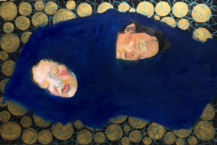 MartinezSaavedraMi-Resting-together-at-last-A-las-4-am-un-4-de-Junio-del-77-Hospital-militar-Jess-Maria_Oil_24x36