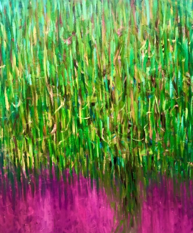 MoshiryMa-There-is-an-orchard-aisle-greener-than-gods-dream-Oil-40x40