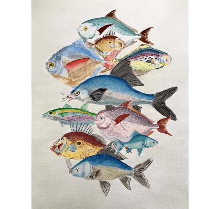 Lubanski-WengerBa-Ten-Fishes-WC_24x18