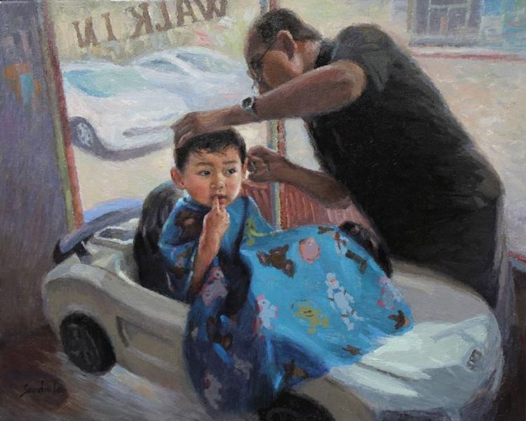 LoSa-My-Grandsons-First-Hair-Cut_Oil_20x24