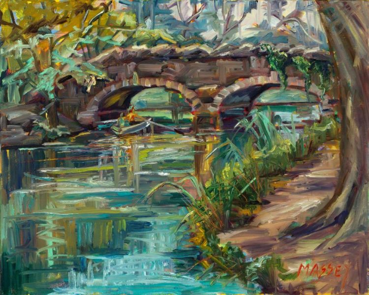 MasseyMa-Stow-Lake-Stone-Bridge_Oil_16x20