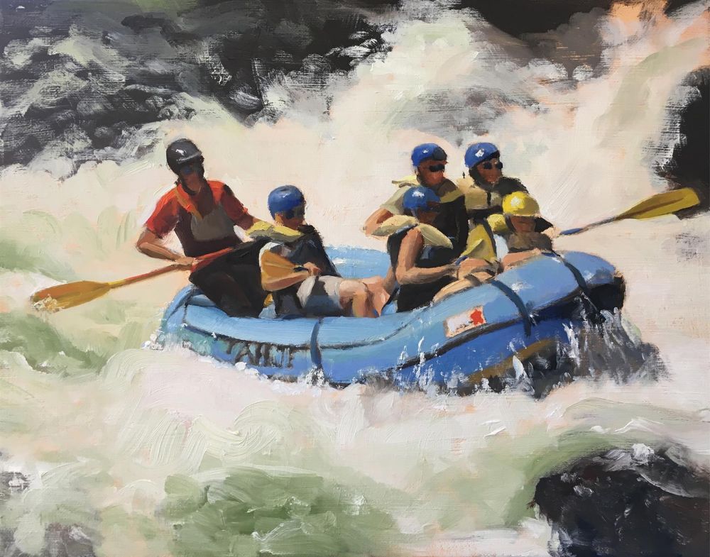 BrownBe_Rafting-the-Truckee_Oil_15x18