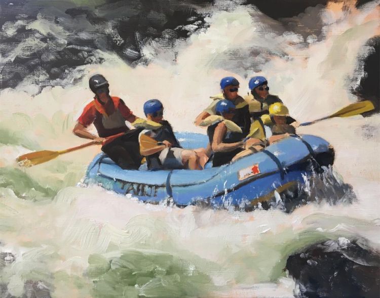 BrownBe_Rafting-the-Truckee_Oil_15x18