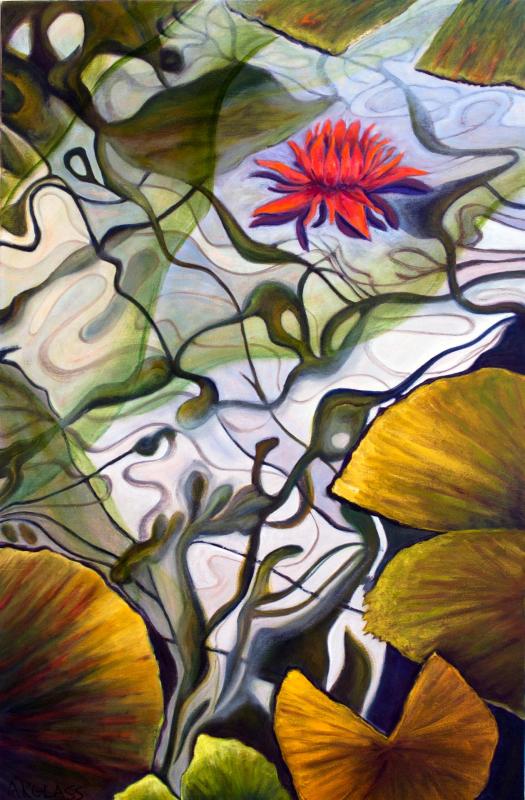 GlassAn-Water-Lily_Oil_40x26