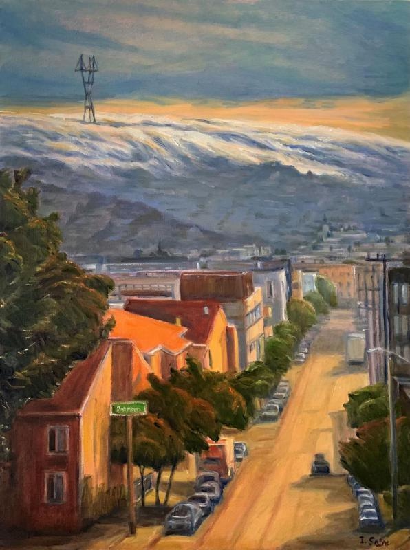 SabreIr-San-Francisco-Fog_Oil_30.5x24.5Iris Sabre, Morning Mist, Oil 25x31"